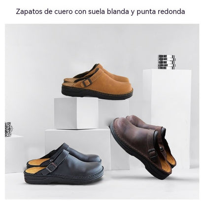 👞 Pago contra entrega✅【38-48】Pantuflas de cuero natural, suela suave, muy cómodas de llevar ✅Unisex ✅2 unidades con un 70% de descuento-E