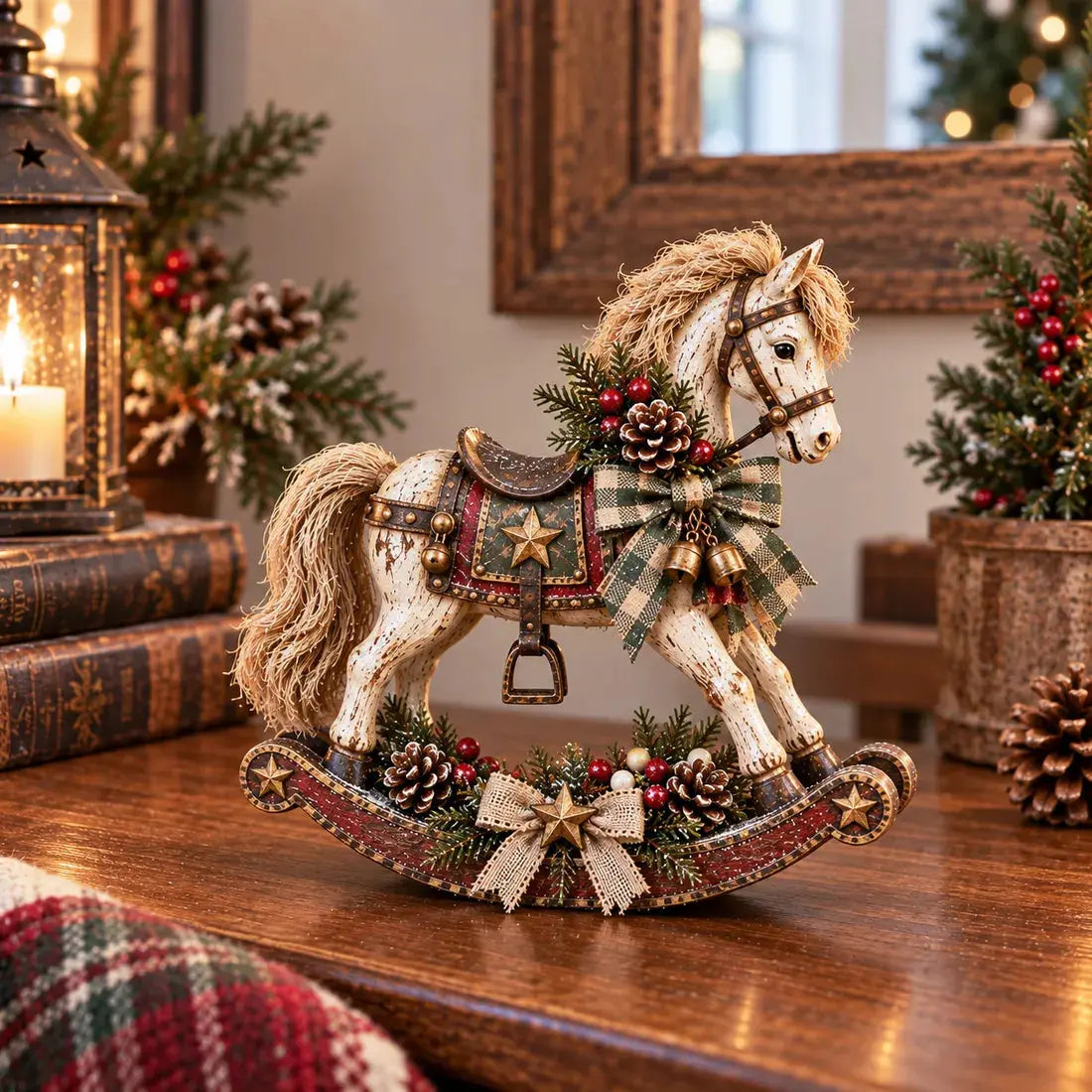 Vánoční houpací koník ve stylu vintage