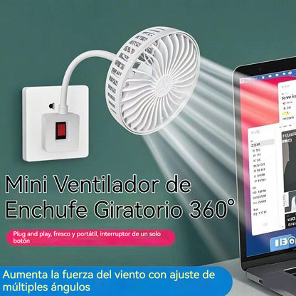 Compra 1 y recibe 1 gratis 🌟¡Dos por solo 32 euros!🔌💨 Mini Ventilador de Enchufe Giratorio 360° – Frescura Potente para Cocina, Baño, Dormitorio y Oficina