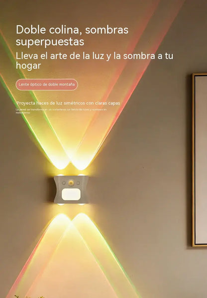 Lámpara de pared ambiental magnética RGB con sensor de movimiento y funciones de control remoto.