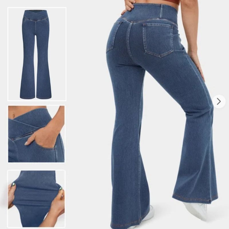 ✨👖【XS-4XL】 Crossover Jeans s vysokým pásom_4120504