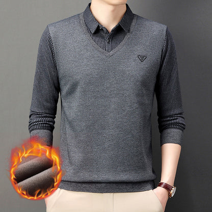 【M-4XL】🔥Męska koszulka polo na jesień i zimę z kołnierzykiem, długim rękawem, dwuczęściowa, męska koszulka polo w średnim i starszym wieku