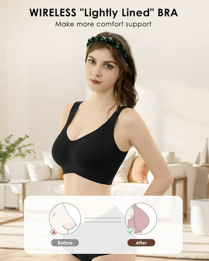 😍【Paquete de 2】Sujetador inalámbrico de una pieza para mujer❤️【40-95 kg】