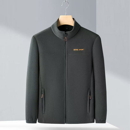 🧥🍂Pánská podzimní a zimní polar fleecová bunda, fleecová bunda s vysokým límcem pro mladé muže a muže středního věku