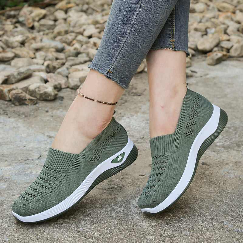 💖Oferta por tiempo limitado🔥【35-43】🥿Zapatos nuevos de mujer tejidos, transpirables, casuales, antideslizantes para mamás, planos y flexibles._4248038
