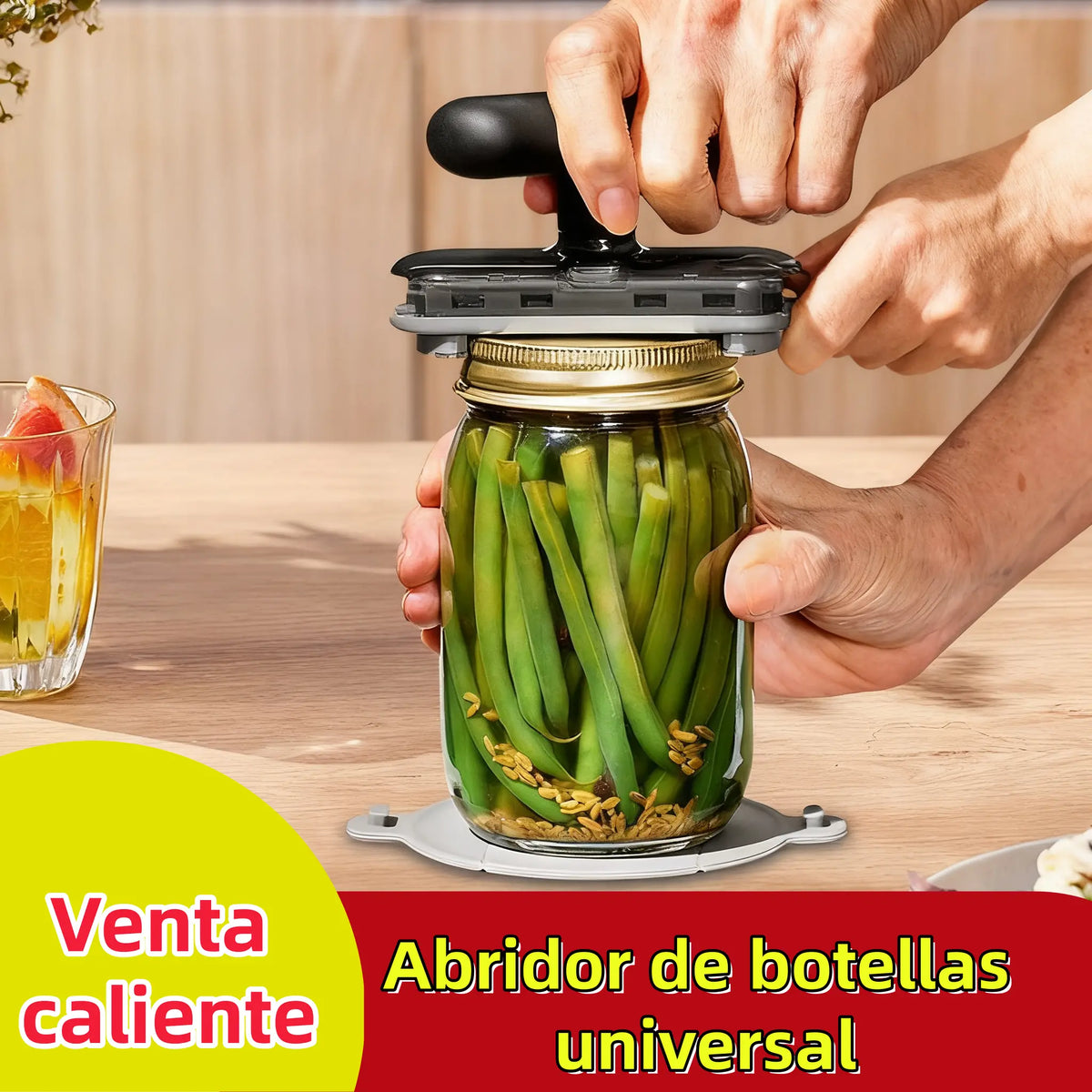 ☀️🔥¡Compre 1 y llévese 1 GRATIS! (2 piezas) 🔧✨ Abridor universal ajustable: abre frascos, botellas y latas en 3 segundos sin esfuerzo. Antideslizante, apto para manos débiles o personas mayores. 💪