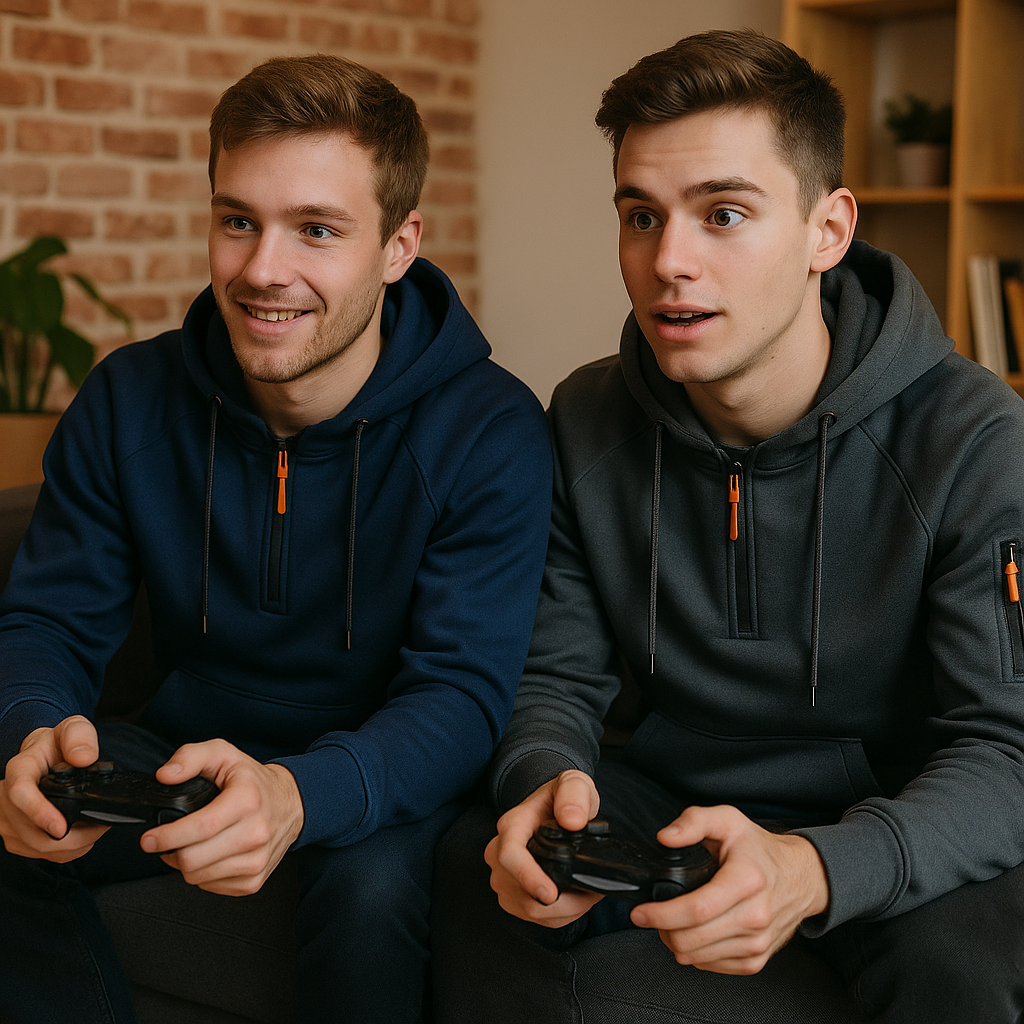 🔥✨ 【S-3XL】Nowa męska bluza z kapturem na jesień i zimę, luźnego kroju z polarową podszewką -4183450