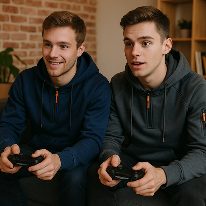 🔥✨ 【S-3XL】Nowa męska bluza z kapturem na jesień i zimę, luźnego kroju z polarową podszewką -4183450