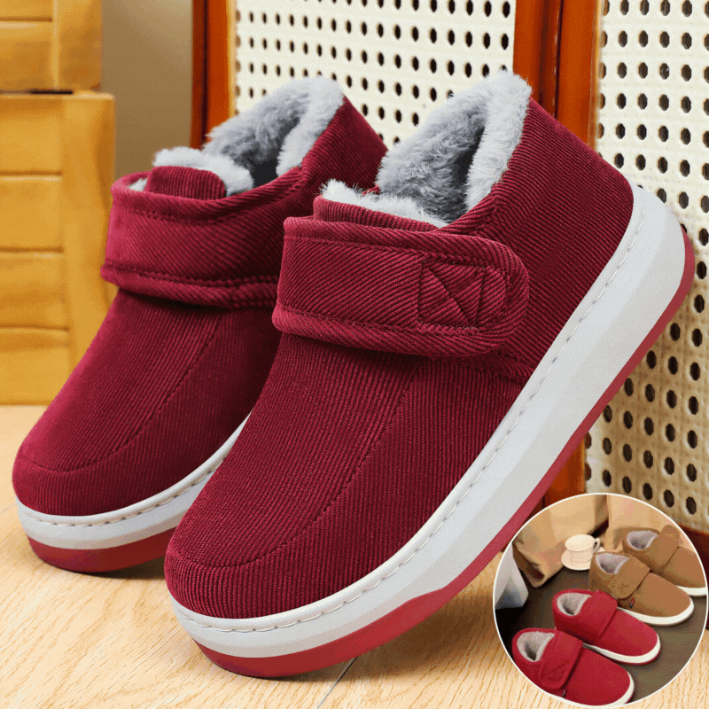 🔥❤❄ Bawelniane kapcie zimowe dla seniorów, ciepłe buty bawełniane z podszewką z flizeliny do noszenia na zewnątrz dla osób średniego i starszego wieku-4180768