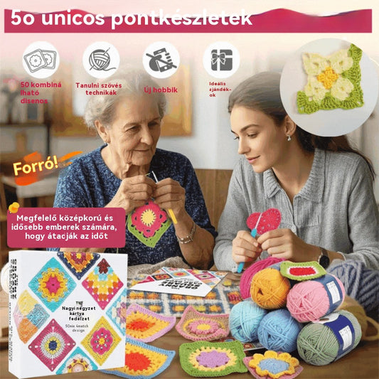 🔥🧩🧷 【50 egyedi minta】Horgoló mintakártya készlet - 4209458