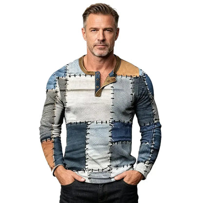 【Podzimní novinka – SLEVA 50 %】Pánské polo tričko s dlouhým rukávem a potiskem – Velikosti S–4XL