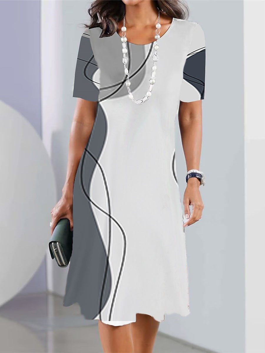 👗【XS-5XL】Sexy šaty 2025 s potiskem a kulatým výstřihem pro ženy