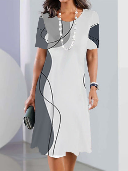👗【XS-5XL】Sexy šaty 2025 s potiskem a kulatým výstřihem pro ženy