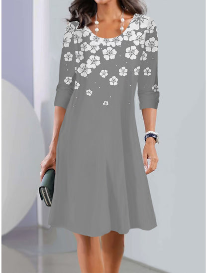 2026【XS-5XL】👗❤️‍🔥Nové letní midi šaty s dlouhým rukávem a kulatým výstřihem