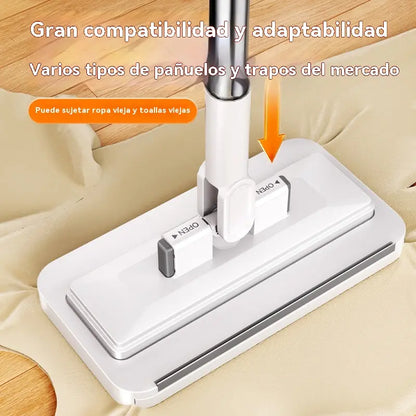 【Set de 4】Trapeador multifuncional con clip de tela, nuevo trapeador doméstico que no requiere lavado
