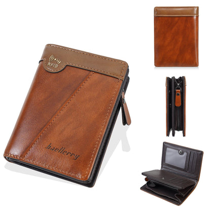 💰Cartera de negocios multifuncional antirrobo retro RIFD para hombre