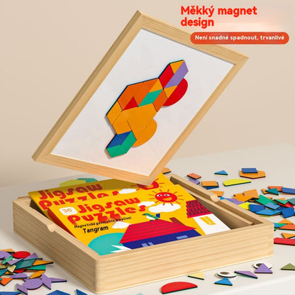 ⏳⏰ Magnetická tangramová puzzle hračka - vzdělávací hračka pro