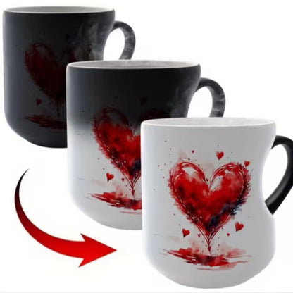 📢📢50% sleva!!! ⏰ Keramický hrnek ve tvaru srdce, který mění barvu, k Valentýnu💝✨