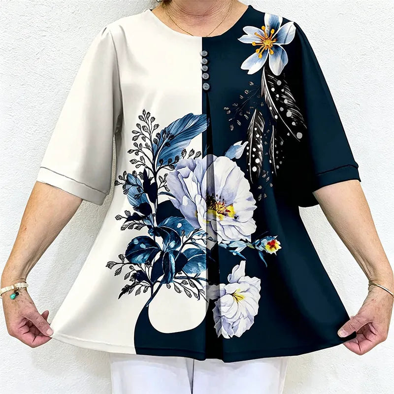 👚【50% OFF】Tricou lejer din bumbac imprimat pentru vară