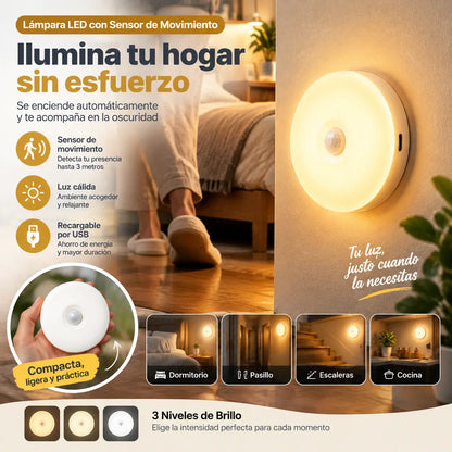 🔥【2 piezas por 25 euros】🏡💡Luz LED inteligente que detecta el cuerpo humano, fácil de cargar y práctica