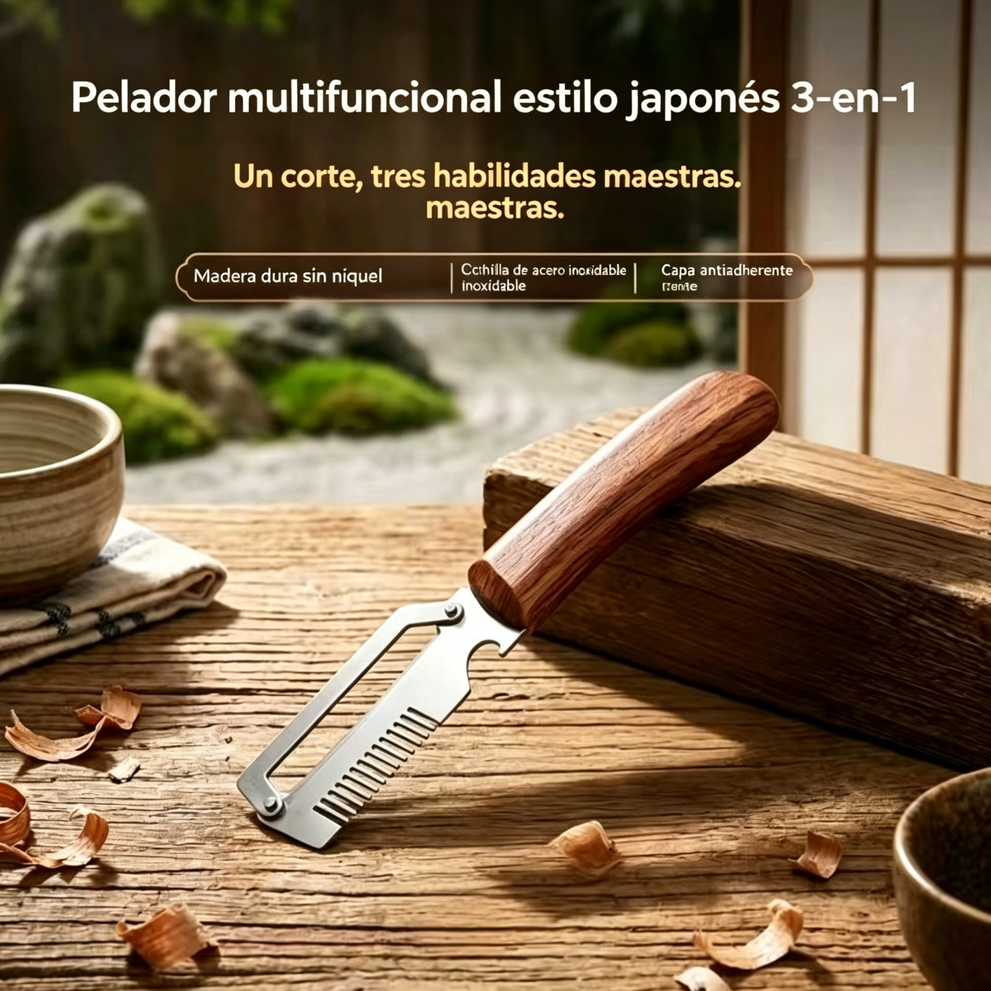 ✅Compra 1, llévate 1 gratis (2 artículos) 🧅🔪 Pelador de cocina multifuncional 3 en 1: ¡Pela, corta y abre botellas! 🔥