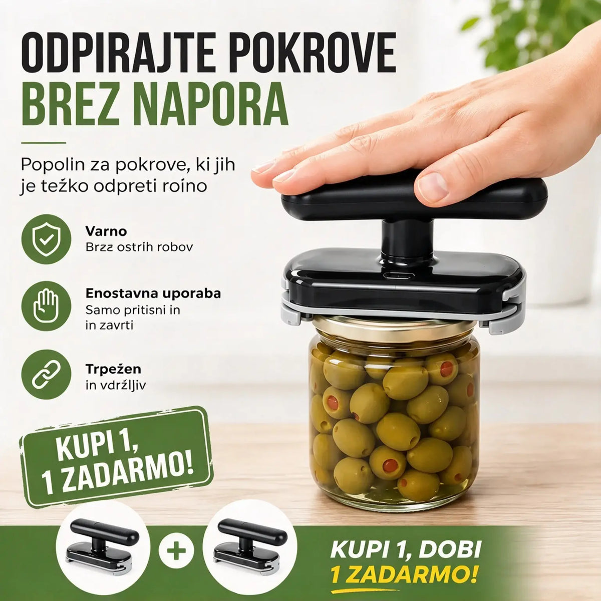 Kupi enega, drugega dobiš brezplačno, Varčno odpiranje pločevink. Koristen pripomoček za družinsko kuhinjo