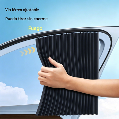 📍 Protector Solar para Ventanilla de Coche – con Riel Deslizante y Aislamiento Térmico