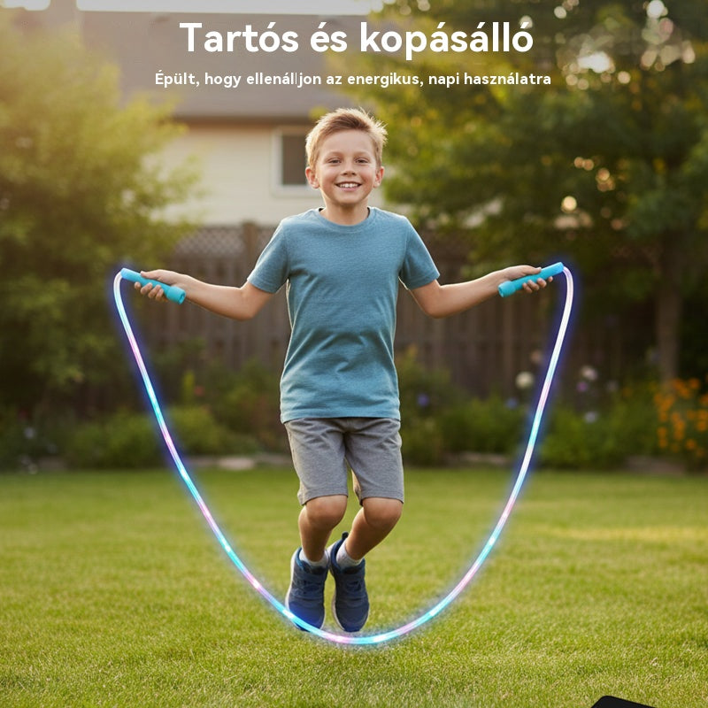 🌟✨ LED-es világítású ugrókötél – 3 állítható üzemmóddal és ütésálló kialakítással a hosszan tartó szórakozásért! 💡🏃‍♀️ Tökéletes szabadtéri tevékenységekhez, fenntartható újratölthető akkumulátorral. 🌿 - 4207842