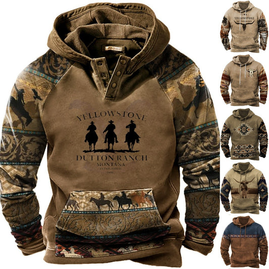 【🔥Τοπ πώληση】Ανδρικό 3D μακρυμάνικο φούτερ 2023 Φθινοπωρινό Χειμώνα Ανθεκτικό στο ζεστό κρύο