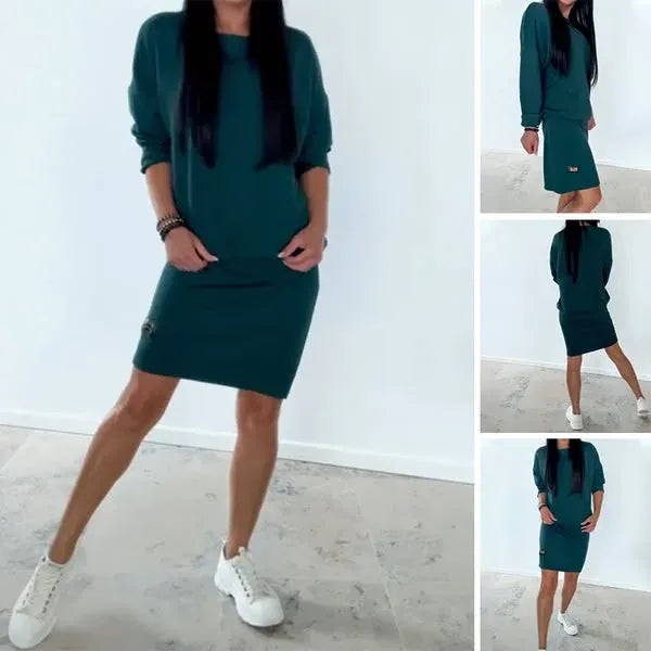 🎁【S-3XL】Nové dámské šaty úzkého střihu z čisté bavlny 4247308