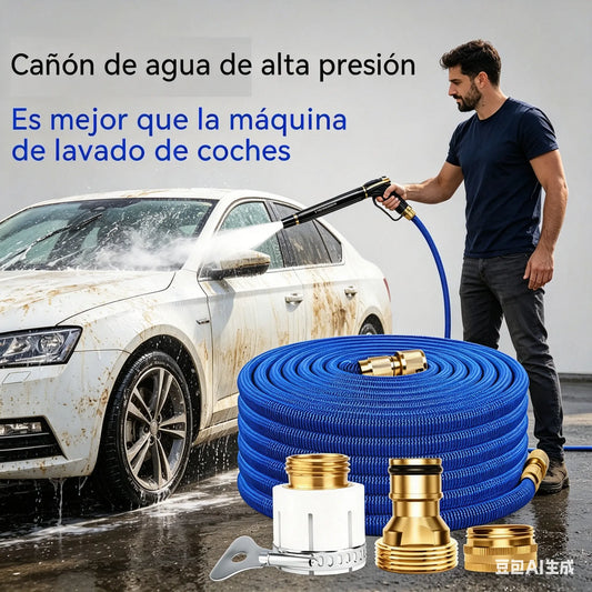 🔥🚗【Set de 2 piezas】Pistola de agua a alta presión para el hogar + manguera telescópica metálica de 7,5 m por solo 34 euros