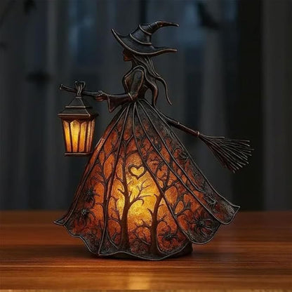 🧙‍‍♀️Halloweenska čarodejnícka lampa, jedinečná dekoratívna figúrka na stolovú lampu, nočné svetlo na nožičkách, vhodné do domácnosti, na verandu, do kancelárie, na párty dekoráciu, možno použiť ako halloweensku aj darčekovú výzdobu.-4123820