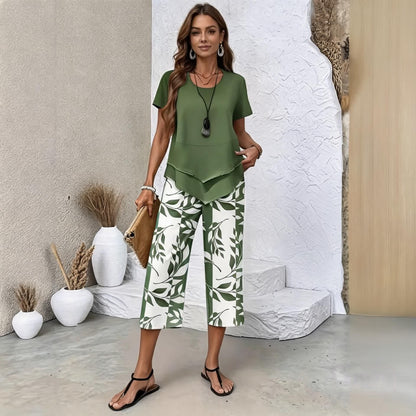【S-5XL】VERDALISSE | Conjunto Fresco Brisa de 2 Piezas | Set de Verano Ligero y Elegante Multicolor