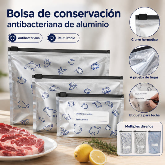 🔥🔥【30 PCS】🔥🔥Bolsas de papel de aluminio antibacterianas para conservar alimentos en el hogar, súper prácticas de usar, con un excelente efecto de conservación.