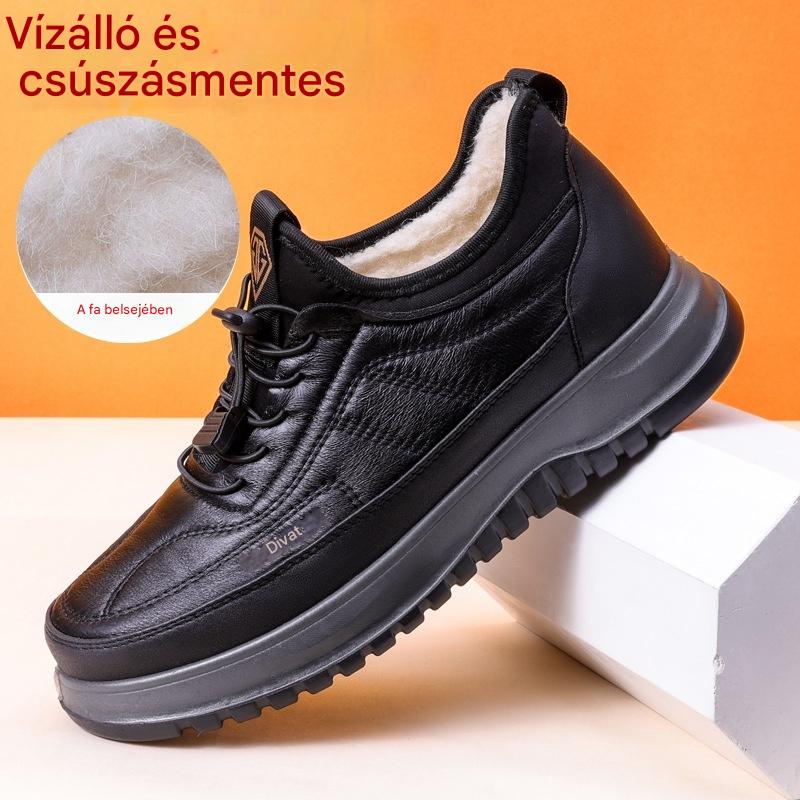🏆🔥【39-45 méret】2025 Új Férfi Téli Sportcipő – Valódi Bőr, Vízálló, Puha Talpú és Bársonyos-4170383