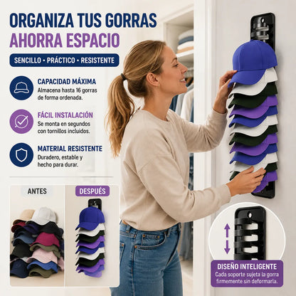 【2 piezas】Organizador de sombreros que ahorra espacio