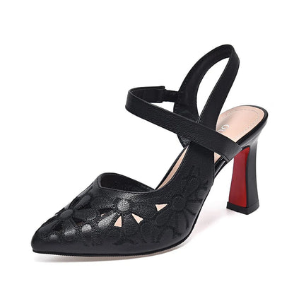🥰Precio más bajo por tiempo limitado🔥【35-41】Cómodos tacones altos de color liso con punta afilada