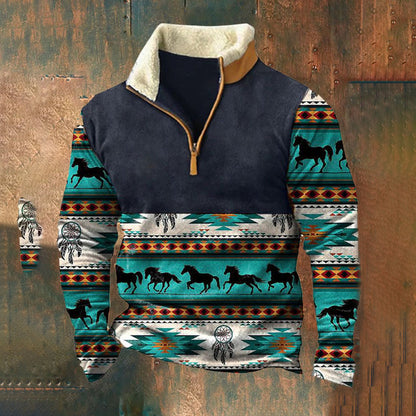 👕【50% sleva】【S-4XL】 2024 pánský módní podzimní a zimní teplý svetr s dlouhým rukávem s 3D potiskem-3774552