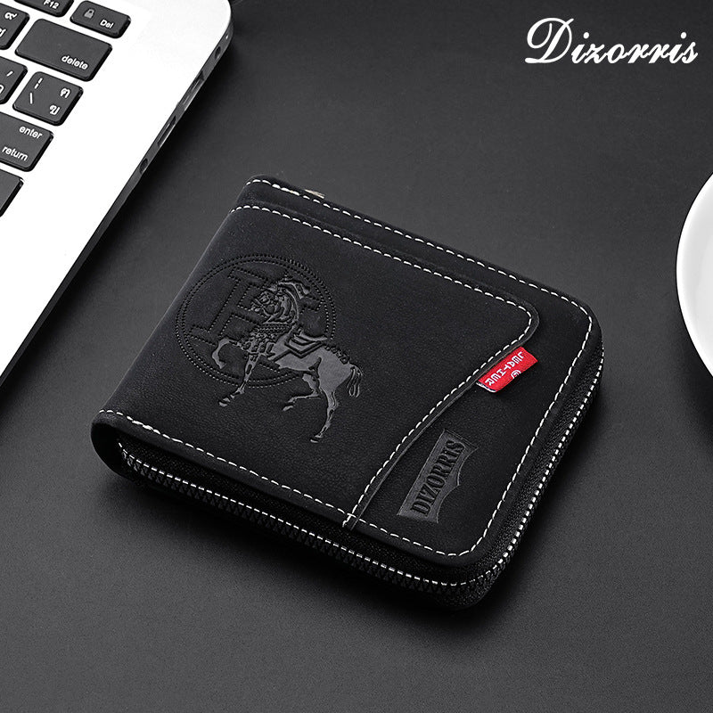 🔥🔥Novi i elegantni muški kratki novčanik s patentnim zatvaračem u retro stilu. - 4204072
