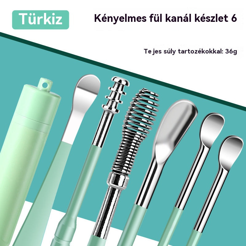【Vedd 1 készletet, kapj 1 készletet INGYEN】👂Fülviasz eltávolító szerszámkészlet, 6 darab, tárolócsövekkel | Teljes fülápoló készlet – 6 egyben szerszám! - 4190176