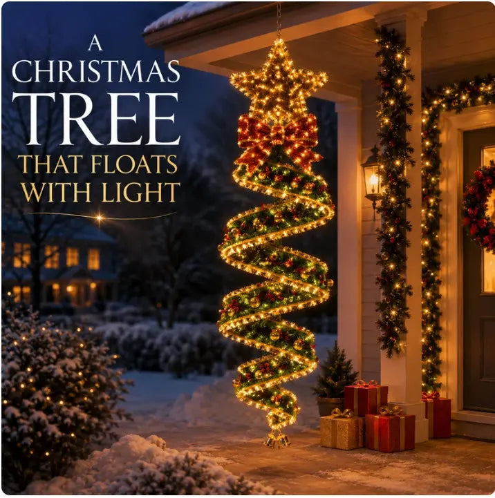 🎄 Colección de luces LED colgantes en espiral con magia navideña ✨
