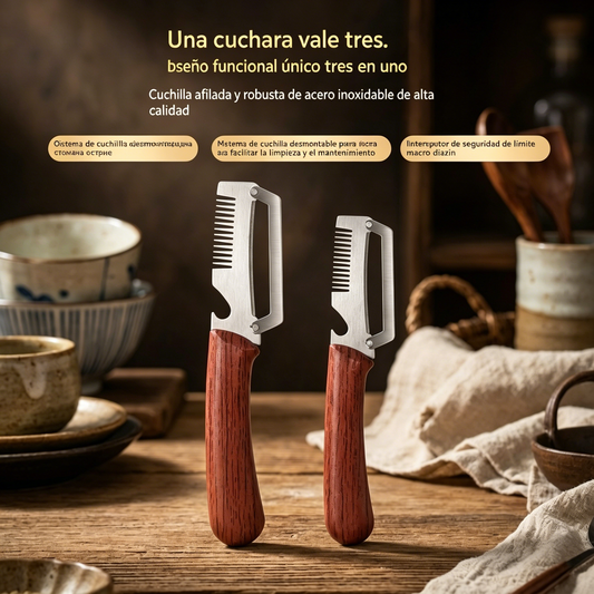 ✅Compra 1, llévate 1 gratis (2 artículos) 🧅🔪 Pelador de cocina multifuncional 3 en 1: ¡Pela, corta y abre botellas! 🔥