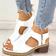 💟【35-41】Dámské klasické stabilní kožené sandály-4058559