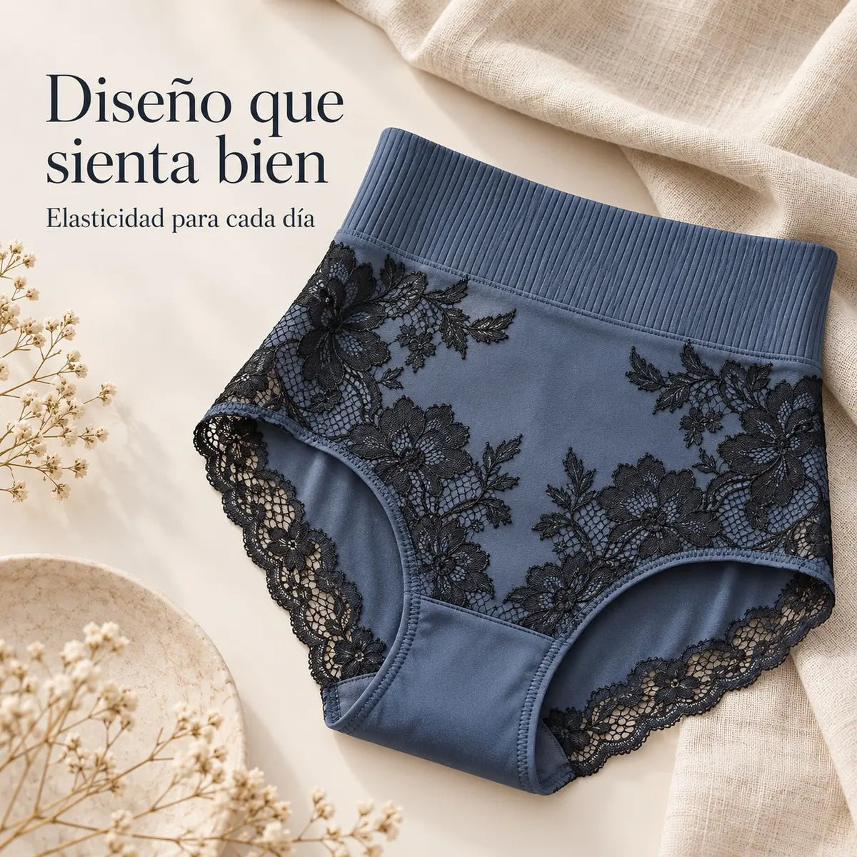 【7 piezas 28 euros】Bragas con control de barriga de cintura alta para mujer