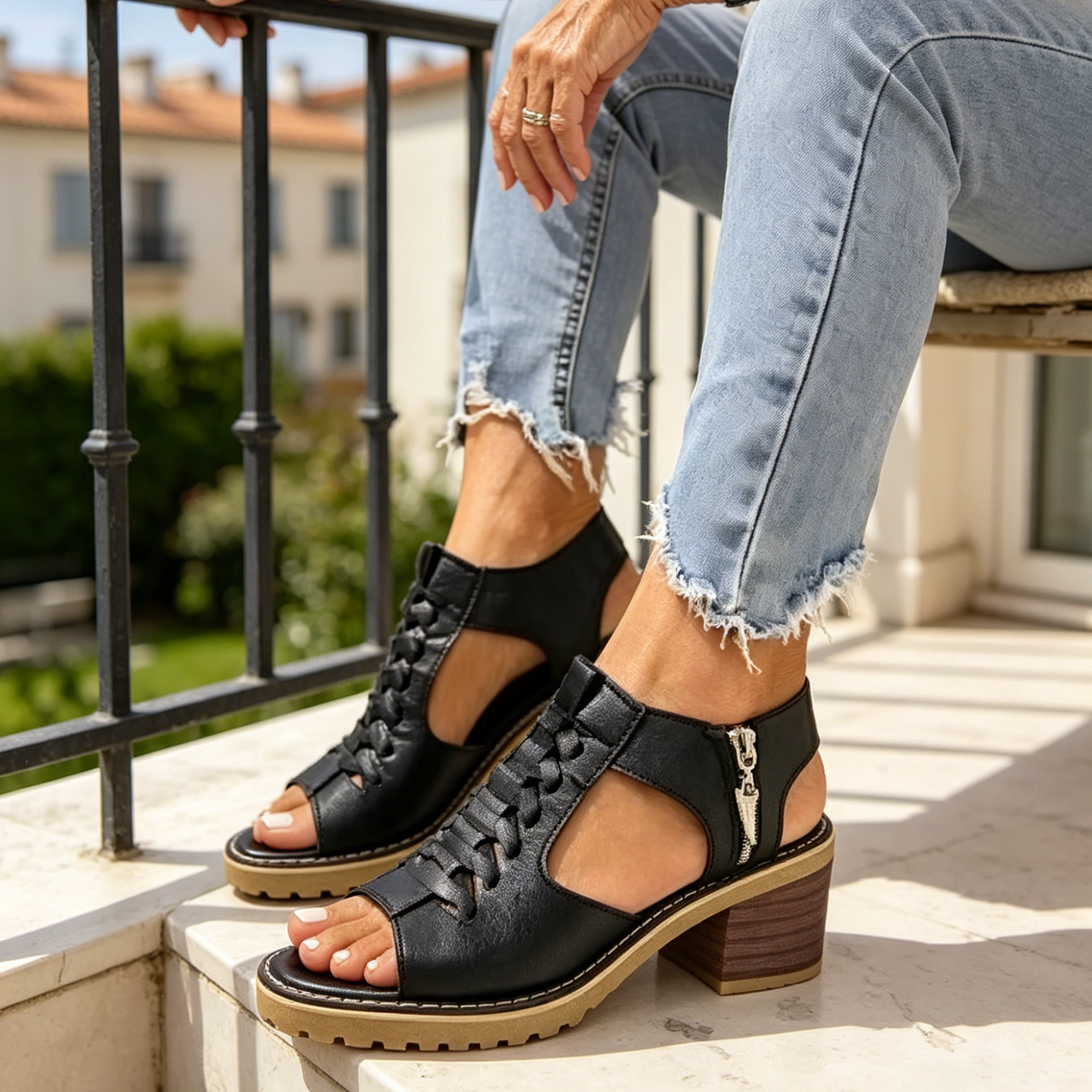 👡🔥 ¡Piel genuina y comodidad elevada! Sandalias con plataforma para mujer – 50% descuento