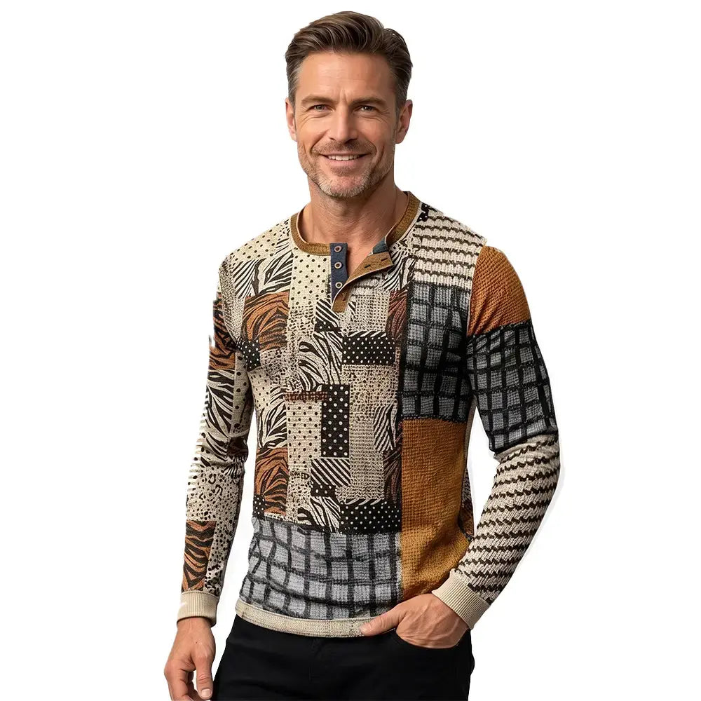 【Podzimní novinka – SLEVA 50 %】Pánské polo tričko s dlouhým rukávem a potiskem – Velikosti S–4XL