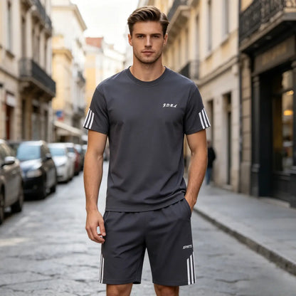 【45-100 kg】Conjunto de verano para hombre, malla transpirable y de secado rápido, estilo moderno, apto para deporte y ocasiones de negocios.