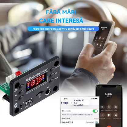 🎵 Bluetooth reproduktor, zesilovač a DAC s bezdrátovým dálkovým ovládáním, USB připojením a nahráváním 🎙️