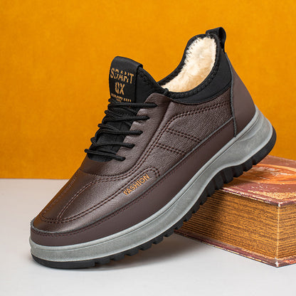 ⛄🔥【39-45】2025 Muške zimske ležerne sportske cipele, prava koža, vodootporne, mekani potplat i baršun, nove-4171672