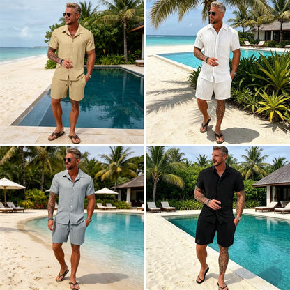 【S-5XL】Conjunto deportivo informal para hombre, tejido de secado rápido.